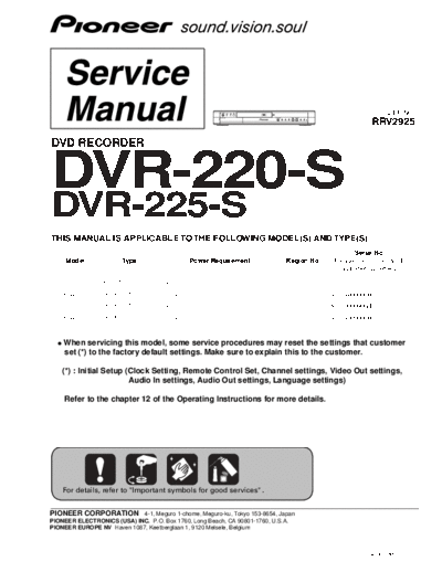 Pioneer hfe   dvr-220 225 s service rrv2925 en  Pioneer DVD DVR-220 hfe_pioneer_dvr-220_225_s_service_rrv2925_en.pdf