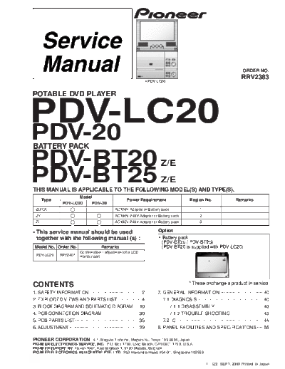 Pioneer hfe   pdv-20 lc20 service rrv2383 en  Pioneer DVD PDV-LC20 hfe_pioneer_pdv-20_lc20_service_rrv2383_en.pdf