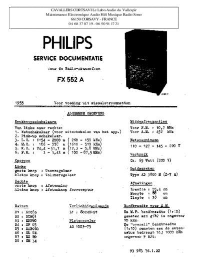 Philips fx 552 a  Philips Historische Radios FX552A fx 552 a.pdf