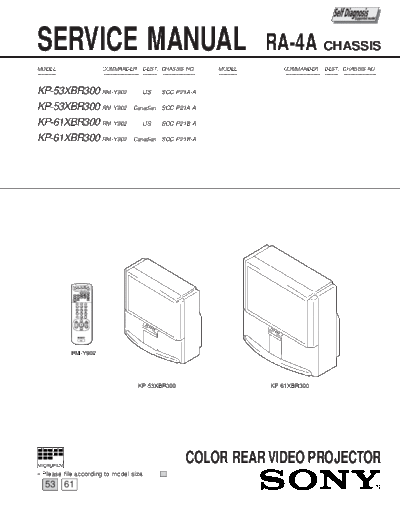 Sony chassis RA-4A  Sony sony chassis RA-4A.pdf