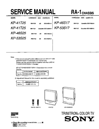 Sony KP46S25 RA1  Sony SONY_KP46S25_RA1.pdf