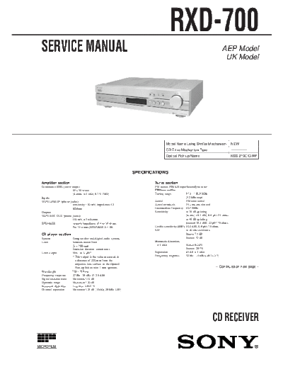 Sony RXD-700 CD receiver  Sony Sony RXD-700 CD receiver.pdf