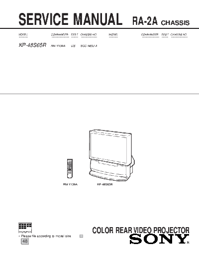 Sony chassis RA-2A  Sony sony chassis RA-2A.pdf