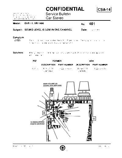 Sony CAR0401  Sony Car Stereo Service Bulletin CAR0401.PDF