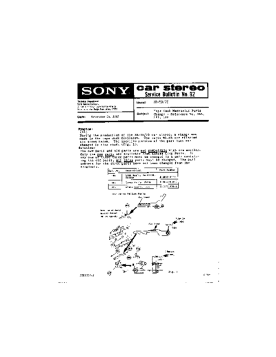 Sony CAR0092  Sony Car Stereo Service Bulletin CAR0092.PDF