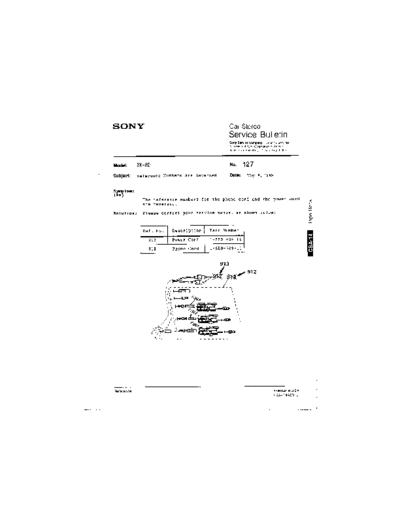 Sony CAR0127  Sony Car Stereo Service Bulletin CAR0127.PDF