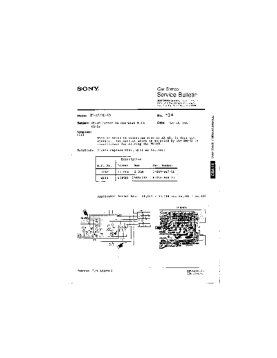 Sony CAR0134  Sony Car Stereo Service Bulletin CAR0134.PDF