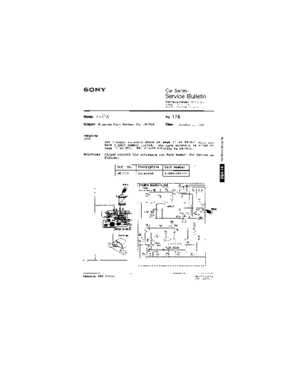 Sony CAR0176  Sony Car Stereo Service Bulletin CAR0176.PDF