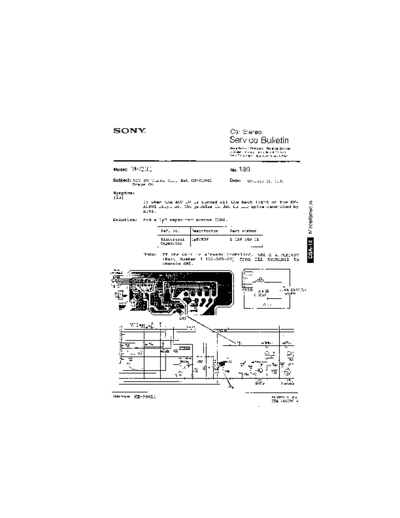 Sony CAR0180  Sony Car Stereo Service Bulletin CAR0180.PDF