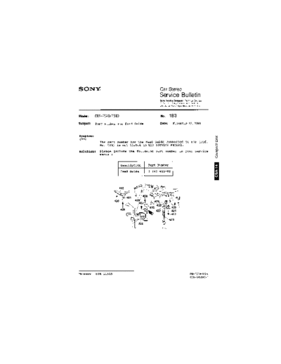 Sony CAR0183  Sony Car Stereo Service Bulletin CAR0183.PDF