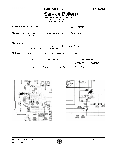 Sony CAR0372  Sony Car Stereo Service Bulletin CAR0372.PDF