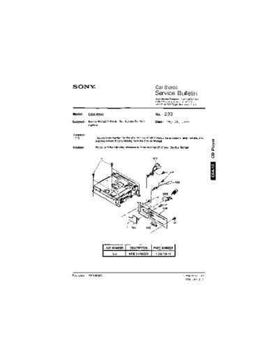 Sony Car0233  Sony Car Stereo Service Bulletin Car0233.pdf