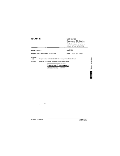 Sony Car0239  Sony Car Stereo Service Bulletin Car0239.pdf