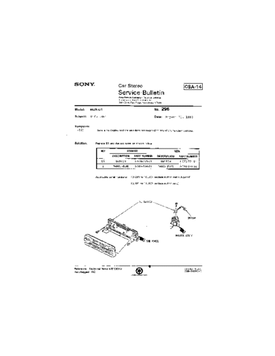 Sony Car0296  Sony Car Stereo Service Bulletin Car0296.pdf