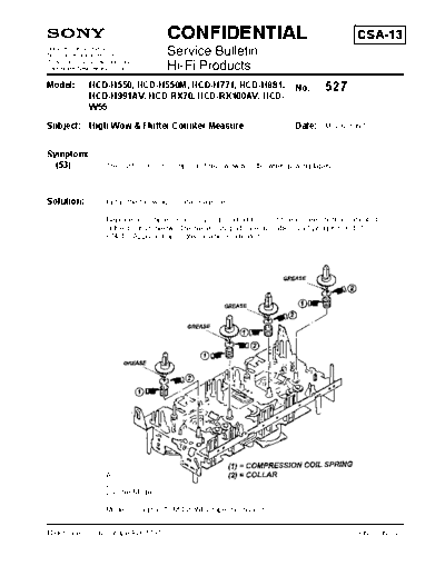 Sony HFP0527  Sony HiFi Service Bulletin HFP0527.PDF