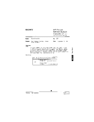 Sony HFP0037  Sony HiFi Service Bulletin HFP0037.PDF