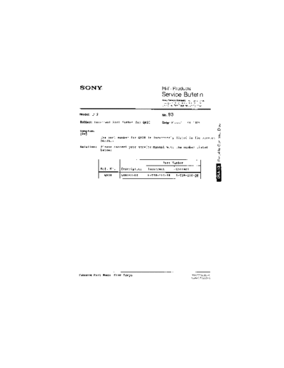 Sony HFP0093  Sony HiFi Service Bulletin HFP0093.PDF