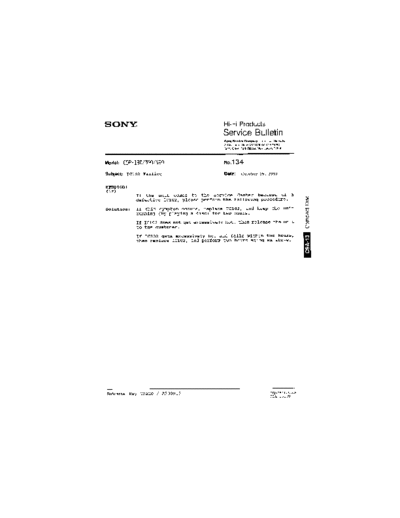 Sony HFP0134  Sony HiFi Service Bulletin HFP0134.PDF