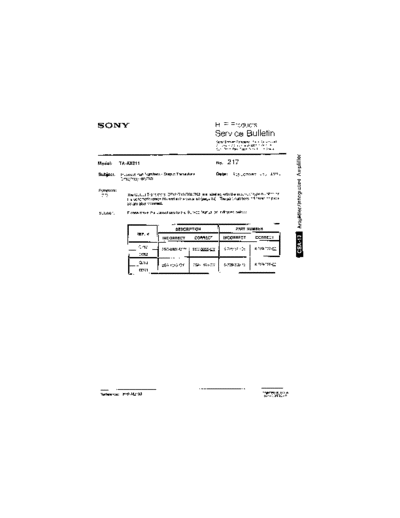 Sony HFP0217  Sony HiFi Service Bulletin HFP0217.PDF