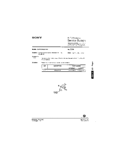 Sony HFP0334  Sony HiFi Service Bulletin HFP0334.PDF