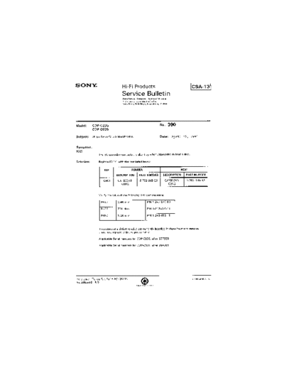 Sony HFP0390  Sony HiFi Service Bulletin HFP0390.PDF