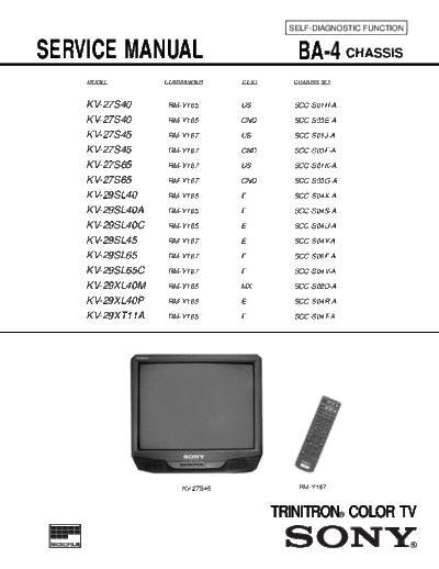 Sony KV-27S40  Sony SONY KV chassis KV-27S40.pdf