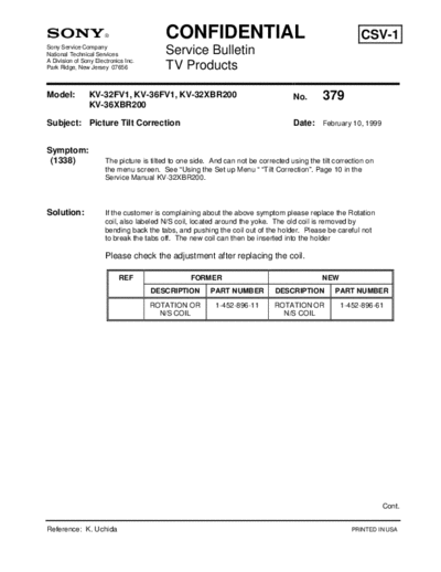 Sony TVP0379  Sony sony tv bulletins sony tv bulletins TVP0379.pdf