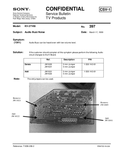 Sony TVP0397  Sony sony tv bulletins sony tv bulletins TVP0397.pdf