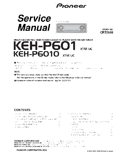 Pioneer KEH-P601,P6010  Pioneer KEH KEH-P601 & P6010 Pioneer_KEH-P601,P6010.pdf