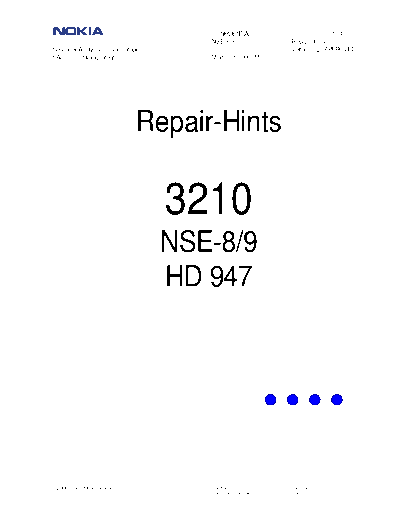 NOKIA NSE-89  NOKIA Mobile Phone Nokia_3210 NSE-89.PDF