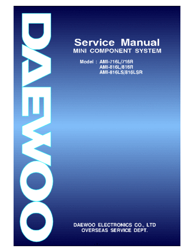 Daewoo AMI-716L & 816L & 816LS  Daewoo AMI AMI-716L & 816L & 816LS AMI-716L & 816L & 816LS.pdf