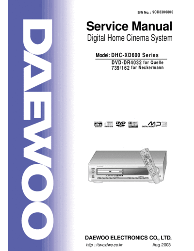 Daewoo DHC-XD600  Daewoo DHC DHC-XD600 DHC-XD600.pdf