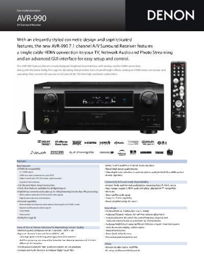 DENON  AVR-990  DENON AV Surround Receiver AV Surround Receiver Denon - AVR-990  AVR-990.pdf