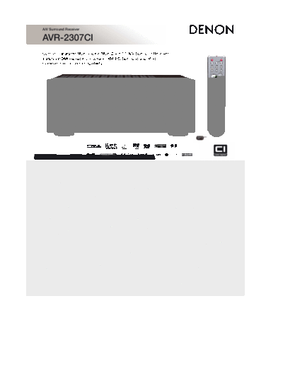 DENON  AVR-2307CI  DENON AV Surround Receiver & Amplifier AV Surround Receiver & Amplifier Denon - AVR-2307CI & 887 & AVC-1930  AVR-2307CI.pdf