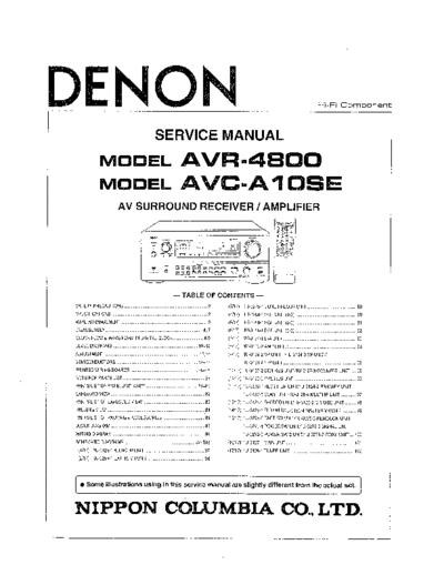 DENON Ñõåìà 2 AVR-4800 & AVC-A10SE DENON AV Surround Receiver & Amplifier AV Surround Receiver & Amplifier Denon - AVR-4800 & AVC-A10SE Ñõåìà 2 AVR-4800 & AVC-A10SE.PDF