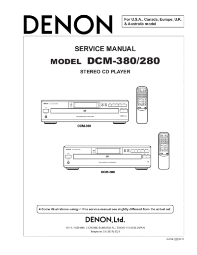 DENON  DCM-380 & 280  DENON CD Player CD Player Denon - DCM-380 & 280  DCM-380 & 280.PDF