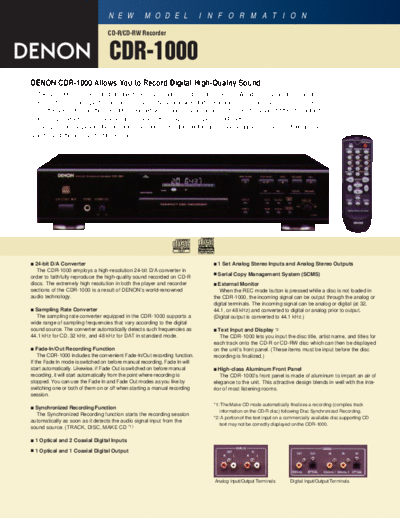 DENON  CDR-1000  DENON CD Recorder CD Recorder Denon - CDR-1000  CDR-1000.pdf