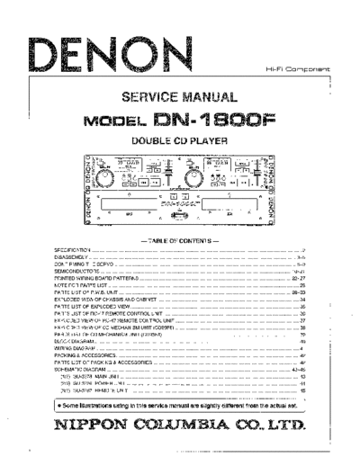 DENON  DN-1800F  DENON Double CD Player Double CD Player Denon - DN-1800F  DN-1800F.PDF