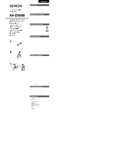 DENON  AH-D5000  DENON Headphone Headphone Denon - AH-D5000  AH-D5000.pdf