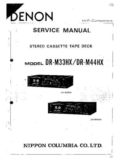 DENON  2 DR-M33 & DR-M44  DENON Stereo Cassette Tape Deck Stereo Cassette Tape Deck Denon - DR-M33 & DR-M44  2 DR-M33 & DR-M44.PDF