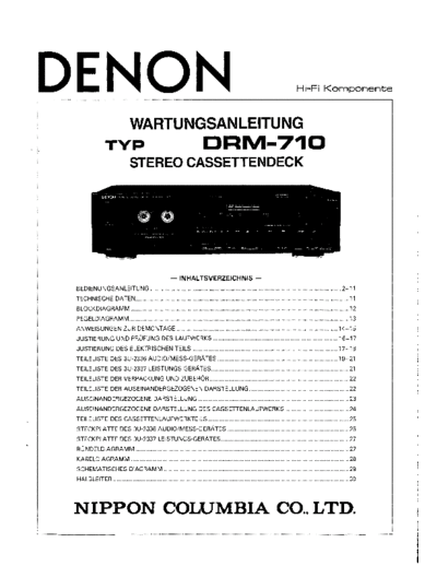 DENON  DRM-710  DENON Stereo Cassette Tape Deck Stereo Cassette Tape Deck Denon - DRM-710  DRM-710.PDF