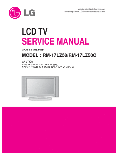 LG RU-17LZ50C LCD TV Service Manual  LG LCD LG_RU-17LZ50C_LCD_TV_Service_Manual.zip