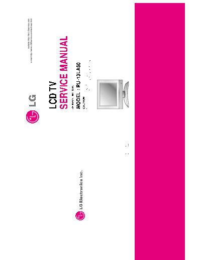 LG RU-13LA60 LCD TV Service Manual  LG LCD LG_RU-13LA60_LCD_TV_Service_Manual.zip