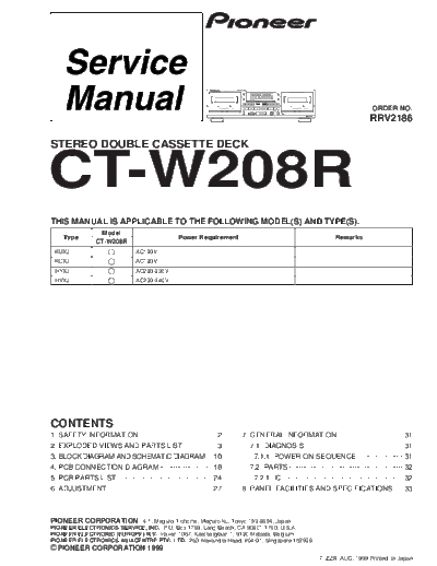 Pioneer CT-W208R  Pioneer CT CT-W208R CT-W208R.pdf