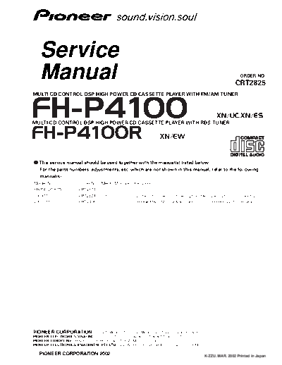 Pioneer FH-P4100,P4100R  Pioneer FH FH-P4100 & P4100R Pioneer_FH-P4100,P4100R.pdf