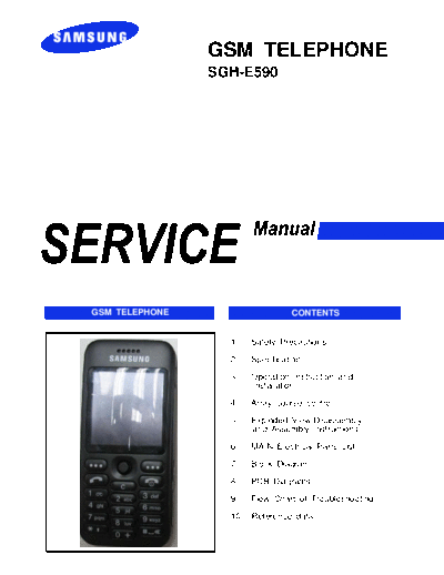 Samsung SGH-E590 service manual  Samsung GSM Samsung SGH-E590 service manual.pdf