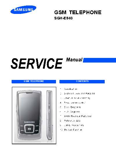 Samsung SGH-E840 service manual  Samsung GSM Samsung SGH-E840 service manual.pdf