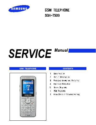 Samsung SGH-T509 service manual  Samsung GSM Samsung SGH-T509 service manual.pdf