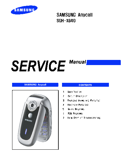 Samsung SGH-X640 service manual  Samsung GSM Samsung SGH-X640 service manual.pdf