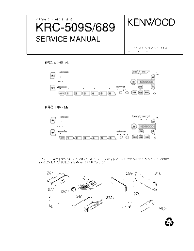 Kenwood KRC-509S & 689  Kenwood Cassette Receiver Car Cassette Receiver Car Kenwood KRC-509S & 689 KRC-509S & 689.pdf